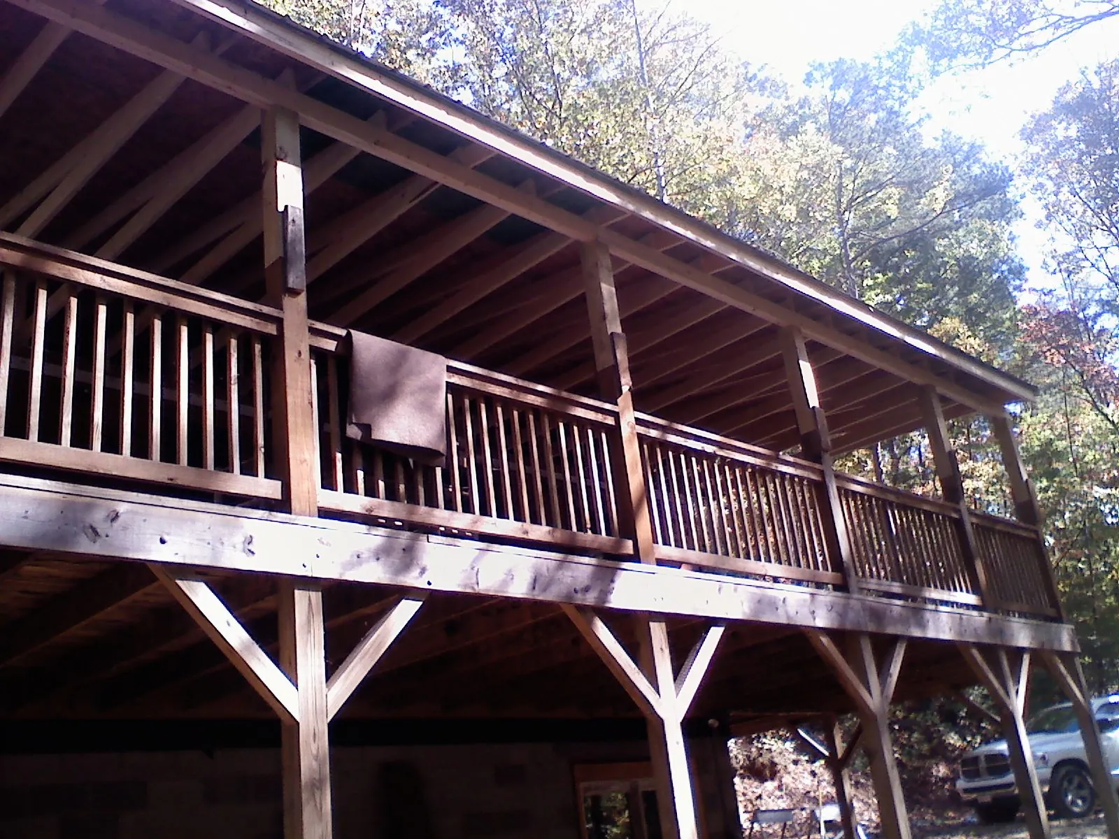 Timber framing under a new elevated porch and deck — Roof Leak Repair in Irwin by Roofing Brothers